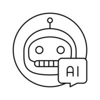 ai chat bot line icon vector illustration