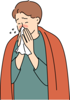 krank Mann Schlag Nase leiden von Grippe png