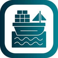 Cargo Boat Vector Icon Design