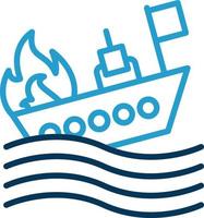 Burning Ship Vector Icon Design