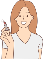 Happy woman with lipstick png