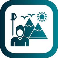 Hiking Vector Icon Design