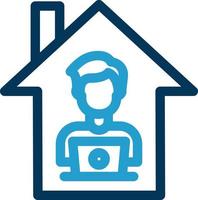 Man Working at Home Vector Icon Design