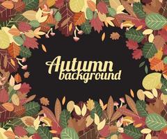 Autumn or Fall Season background Illustration ornaments with various Leaves Concept vector