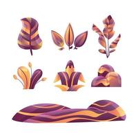 Unique Decorative Colorful Nature Elements Set vector