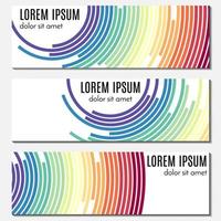 Set of colorful abstract header banners with curved lines and place for text. Vector backgrounds for web design.