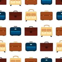 Seamless pattern with travel bag with luggage. Background with suitcase for journey trip. Vector illustration