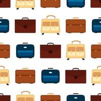 Seamless pattern with travel bag with luggage. Background with suitcase for journey trip. Vector illustration