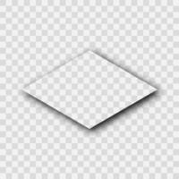 Dark transparent realistic shadow. Shadow from a rhombus isolated on transparent background. Vector illustration.