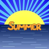 Sunrise on Sea and the Word Summer vector