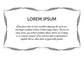 Decorative vintage horizontal frame with the place for your text in center. Vintage ornament greeting card template. Vector illustration.