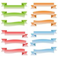 Set of Colorful Empty Ribbons And Banners. Ready for Your Text or Design. Isolated vector illustration