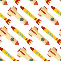 Seamless pattern with space rocket. Vector illustration