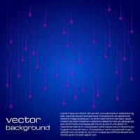 Abstract technological blue and pink background with elements of the microchip. Circuit board background texture. Vector illustration.