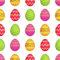 Seamless pattern with colorful Easter eggs. Vector illustration