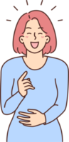 Happy woman laugh at funny joke png