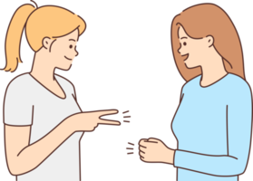 Smiling girls playing hand game png