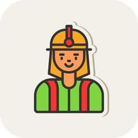 Firefighter Vector Icon Design