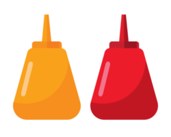 exprimir salsa de tomate y mostaza botella aislado png