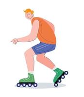 character people with roller skate vector illustration