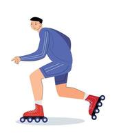 personaje personas con rodillo patinar vector ilustración
