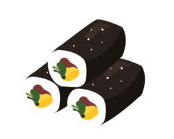 Korean street foods kimbap illustration png