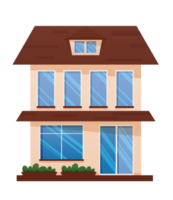 residential houses exterior flat style png