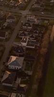 Aerial view of sun shines through a town video