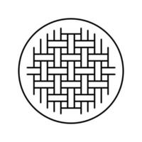 plain weave fabric material line icon vector illustration