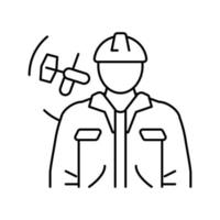 maintenance technician repair worker line icon vector illustration