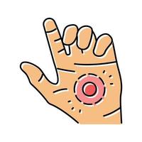 hand pain body ache color icon vector illustration