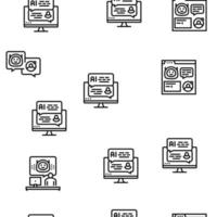 chat bot robot service online vector seamless pattern