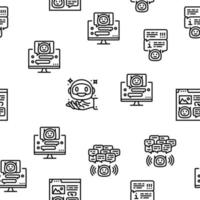 chat bot robot service online vector seamless pattern