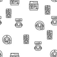 chat bot robot service online vector seamless pattern