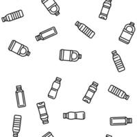 bottle plastic water drink empty vector seamless pattern