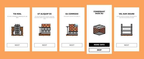 building house structure onboarding icons set vector