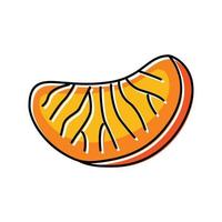 cuña mandarín clementina color icono vector ilustración