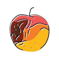 apple rotten food color icon vector illustration