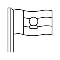mapa bandera línea icono vector ilustración