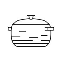 sopa maceta Cocinando línea icono vector ilustración