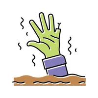 hand monster zombie color icon vector illustration