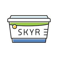 skyr milk product dairy color icon vector illustration