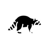 raccoon wild animal glyph icon vector illustration