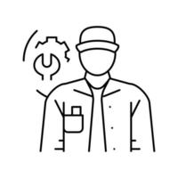maintenance mechanic repair worker line icon vector illustration