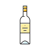 vino vaso botella color icono vector ilustración