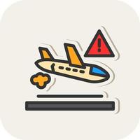 diseño de icono de vector de accidente de avión