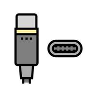 usb type c color icon vector illustration