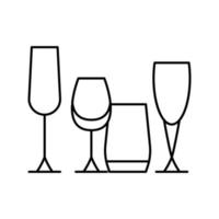 drinkware set line icon vector illustration