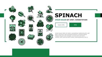 Spinach Healthy Eatery Ingredient landing header vector