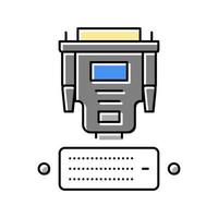 dvi cable and port color icon vector illustration